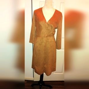 Faux Suede Midi Dress